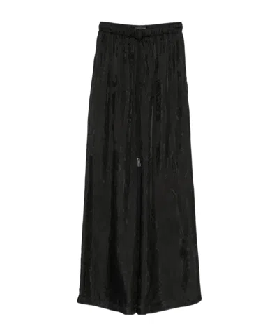 Ann Demeulemeester Paisley-jacquard Drawstring Trousers In Black