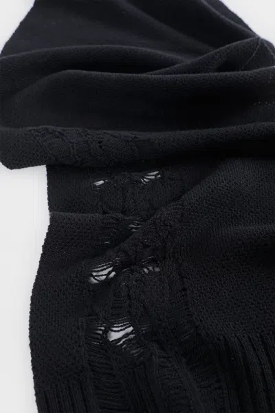 Ann Demeulemeester Pal Destroyed Seed Stitch Scarf