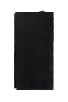 Ann Demeulemeester Pal Destroyed Seed Stitch Scarf In Black