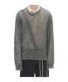 Ann Demeulemeester Palmar Drawstring Sweater In Gray