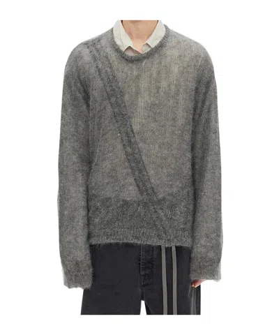 Ann Demeulemeester Palmar Drawstring Sweater In Gray
