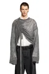 Ann Demeulemeester Palmar Drawstring Sweater In Gray