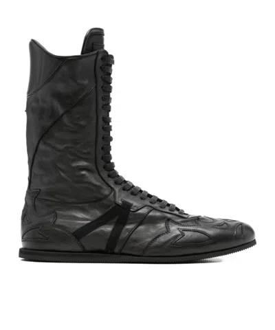 Ann Demeulemeester Palne High-top Boxing Sneakers In Black