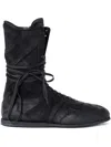 Ann Demeulemeester Palne Suede Lace-up Sneakers In Black