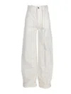 Ann Demeulemeester White Claire 5-pockets Comfort Trousers In Beige