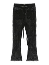 Ann Demeulemeester Esti Cropped Bias Cut Embroidered Trousers In Black