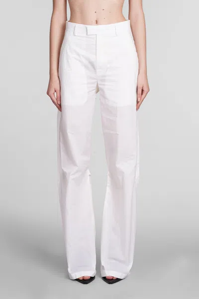 Ann Demeulemeester Pants In White Cotton And Silk