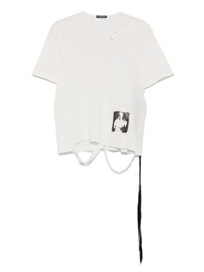 Ann Demeulemeester Patches-detailed T-shirt In Neutrals