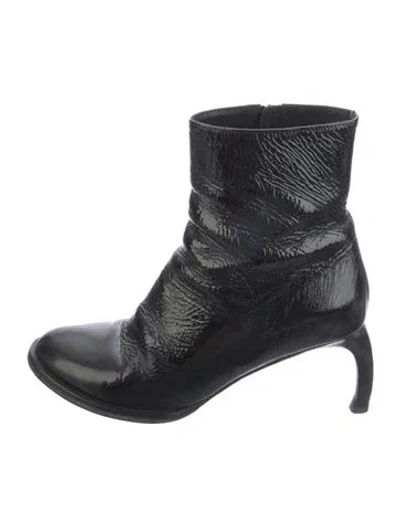 Pre-owned Ann Demeulemeester Patent Leather Boots In Black