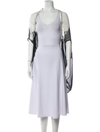 Pre-owned Ann Demeulemeester Patterned Crew Neck Top In White