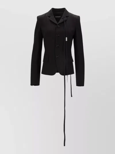 Ann Demeulemeester Pelagie Slim Fit Cotton Jacket Belt In Black