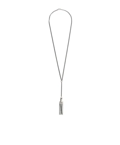 Ann Demeulemeester Perfume Pendant Necklace In Gray
