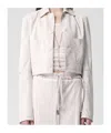 Ann Demeulemeester Phae Cropped Cropped Jacket In White