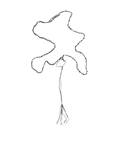 Ann Demeulemeester Pia Long Pearls And Chain Necklace In Metallic