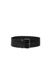 Ann Demeulemeester High-waisted Brushed Leather Belt With Vintage-effect Buckle In Black