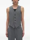 Ann Demeulemeester Pinstripe-pattern Waistcoat In Gray