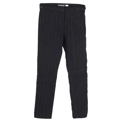 Ann Demeulemeester Pinstriped Pants In Black Linen