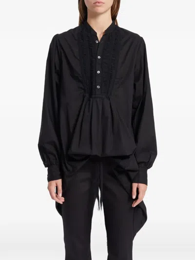 Ann Demeulemeester Pintuck-detail Pleated Shirt In Black