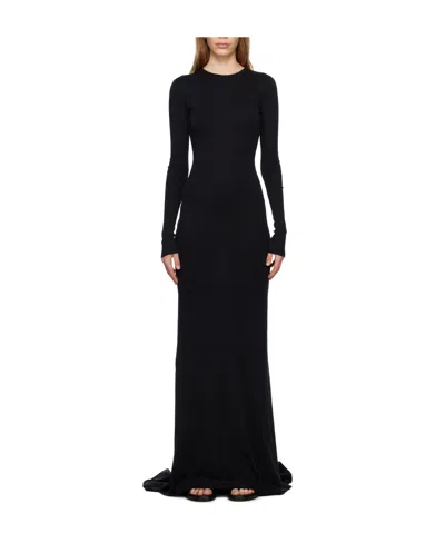 Ann Demeulemeester Jesse Flared Cotton Dress In Black
