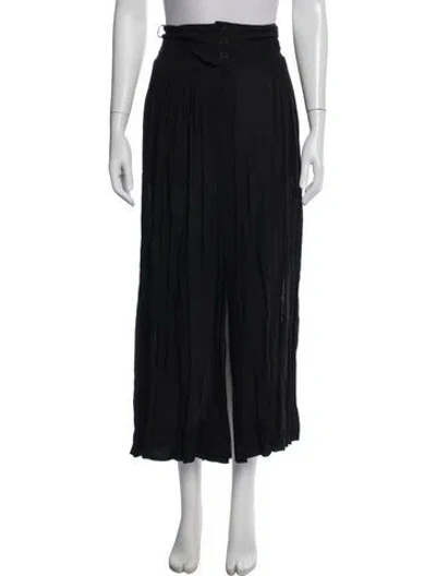 Pre-owned Ann Demeulemeester Pleated Accents Long Skirt In Black