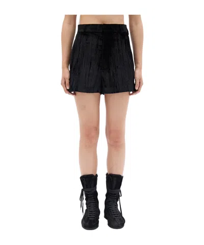 Ann Demeulemeester Pleated Detail Shorts In Black