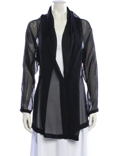 Pre-owned Ann Demeulemeester Plunge Neckline Long Sleeve Tunic In Blue
