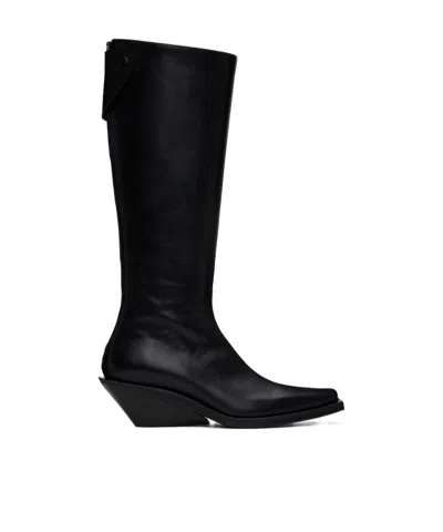 Ann Demeulemeester Pointed And Square Toed Boots In Black