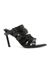 Ann Demeulemeester Nel High Heeled Mules With Belts In Black
