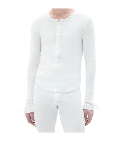 Ann Demeulemeester Pointelle T-shirt In White