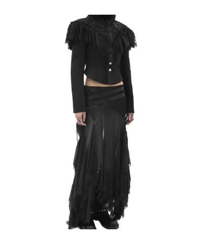 Ann Demeulemeester Polina Fitted Marsina Jacket In Black