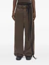 Ann Demeulemeester Belt Loop Denim Trousers In Brown