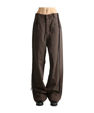 Ann Demeulemeester Polly 5-pockets High Comfort Trousers In Brown