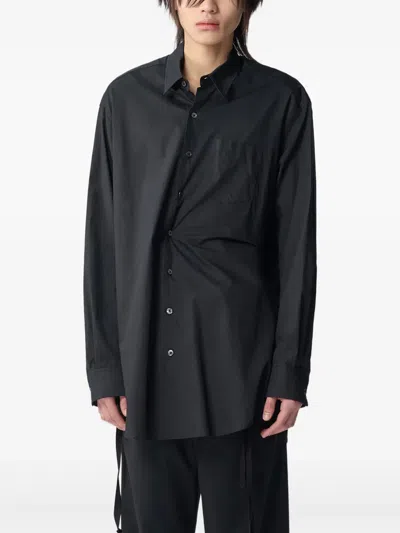 Ann Demeulemeester Poplin Cotton Shirt In Black