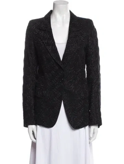 Pre-owned Ann Demeulemeester Printed Blazer In Black