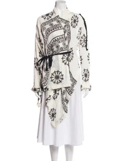 Pre-owned Ann Demeulemeester Printed Jacket In White