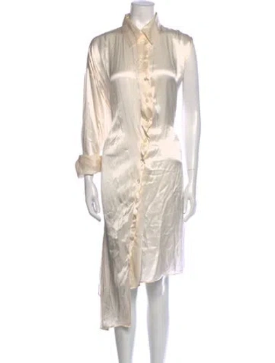 Pre-owned Ann Demeulemeester Printed Long Dress In Neutral