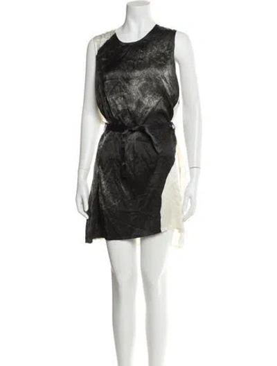 Pre-owned Ann Demeulemeester Printed Mini Dress In Black