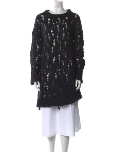 Pre-owned Ann Demeulemeester Printed Scoop Neck Sweater In Black