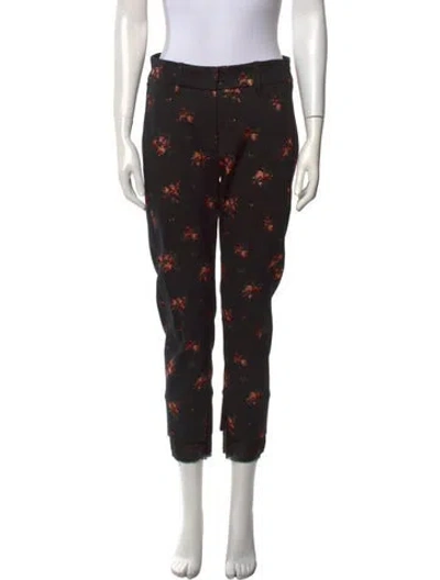 Pre-owned Ann Demeulemeester Printed Straight Leg Pants In Black