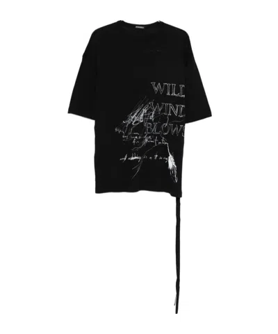 Ann Demeulemeester Printed T-shirt In Black