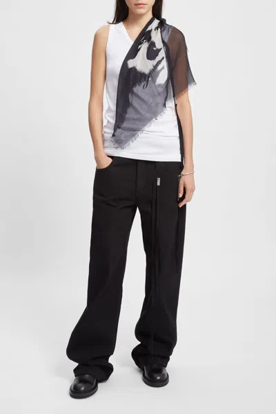 Ann Demeulemeester Printed Tin Bandana In Black | ModeSens