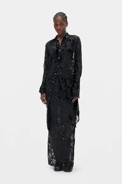 Ann Demeulemeester Rada High Comfort Dèvorè Shirt In Multi
