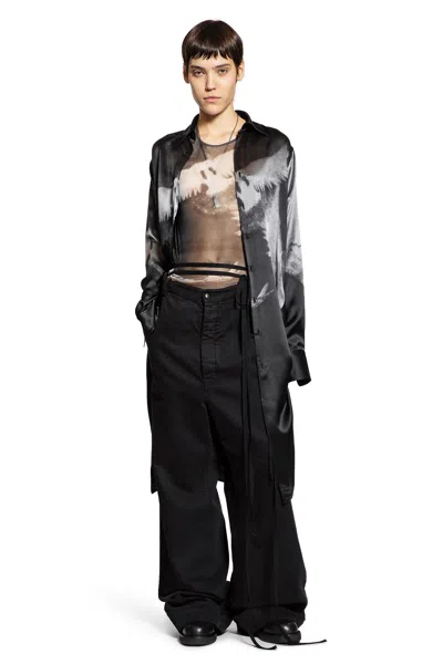 Ann Demeulemeester Rada Printed High-comfort Shirt In Black
