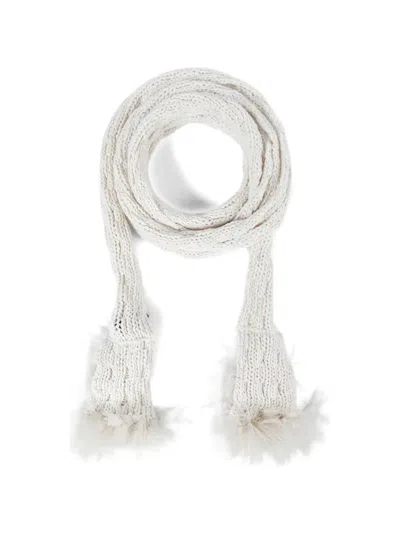 Ann Demeulemeester Rae Knitted Feather Scarf In Red