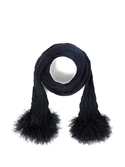 Ann Demeulemeester Rae Knitted Scarf In Black