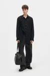 Ann Demeulemeester Randolf Dobby Stripe Shirt With Adjustable Strap In Black
