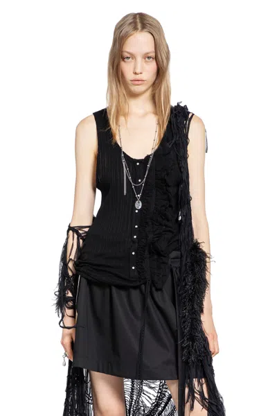 Ann Demeulemeester Rase Serafino Tank Top In Black