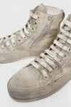 Ann Demeulemeester Raven High-top Sneakers Dirty White In Multicolor