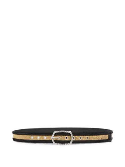 Ann Demeulemeester Regimental Jacquard Belt In Black