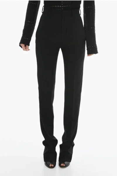 Ann Demeulemeester Regular Fit Laurence Pants With Belt Loops And Flap Pocket In Black